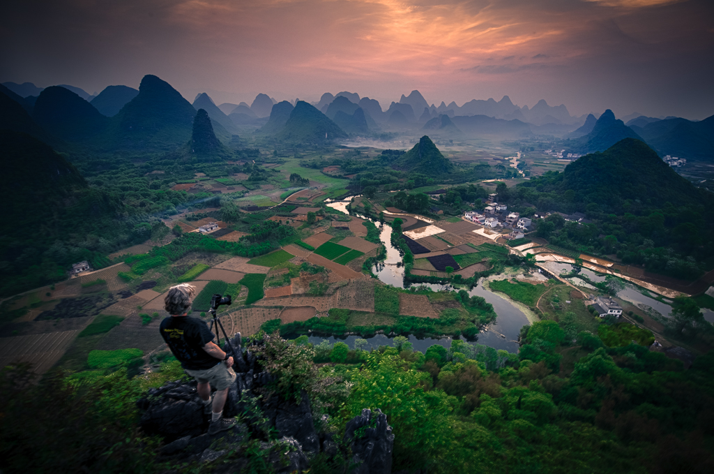 Picture of Photographer on a remote Guilin mountain