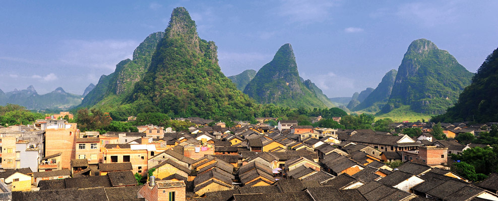 A picture of Huangyao Ancient Town from a roof